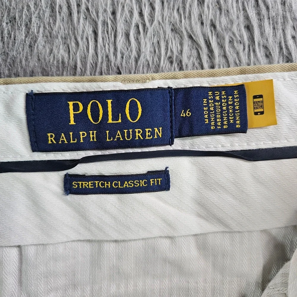 Polo Ralph Lauren Mens Khaki Shorts Stretch Classic Fit Tan Size 46 5 Inseam
